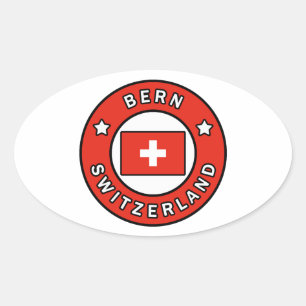 Bern Switzerland Oval Sticker