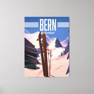 Bern switzerland ski poster canvas print