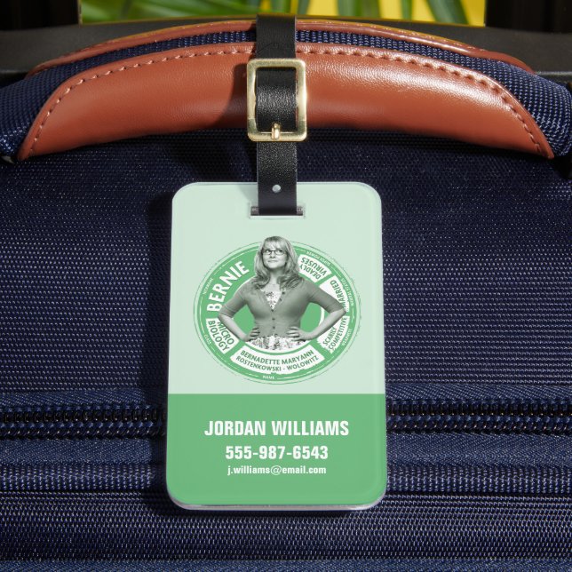 Bernadette Info Graphic Luggage Tag (Front Insitu 2)