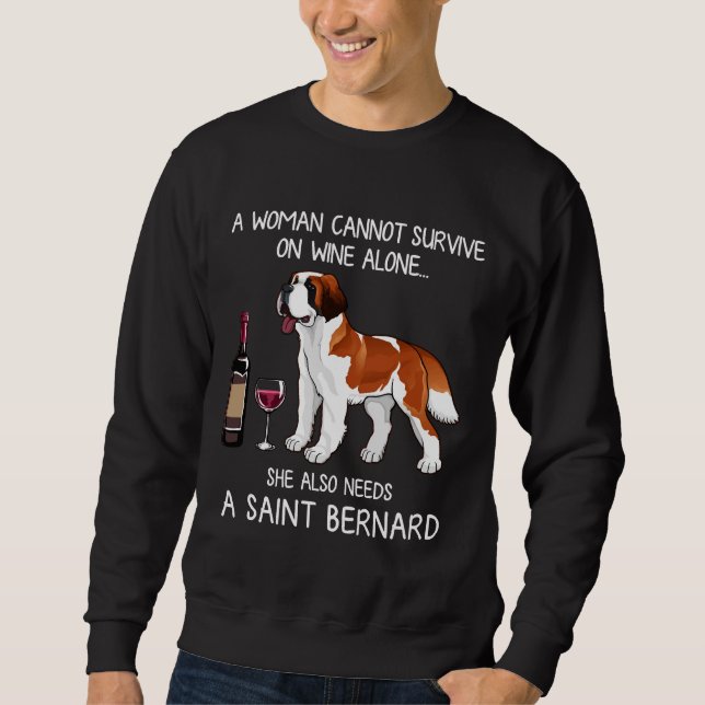 Bernard And Wine Dog Fitted Sweatshirt (Front)