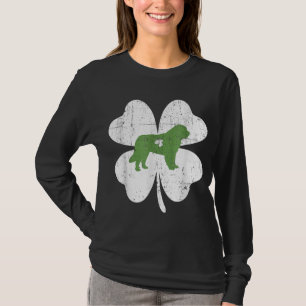 Bernard St Patricks Day Lover Irish Shamrock Dog L T-Shirt