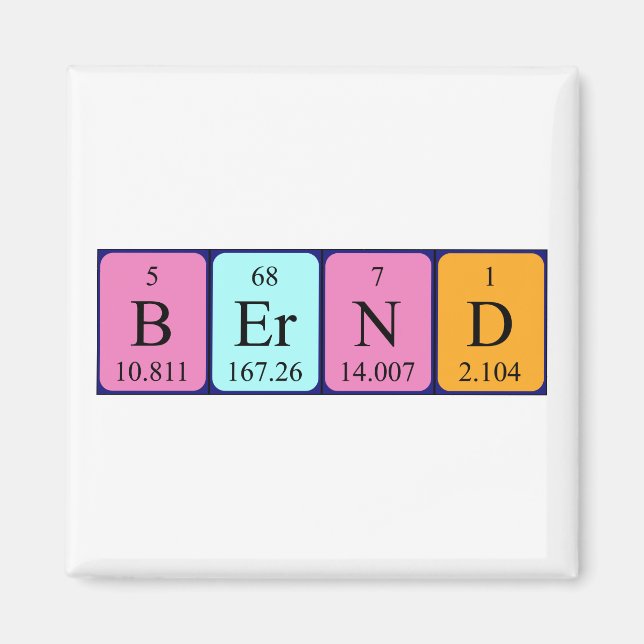 Bernd periodic table name magnet (Front)