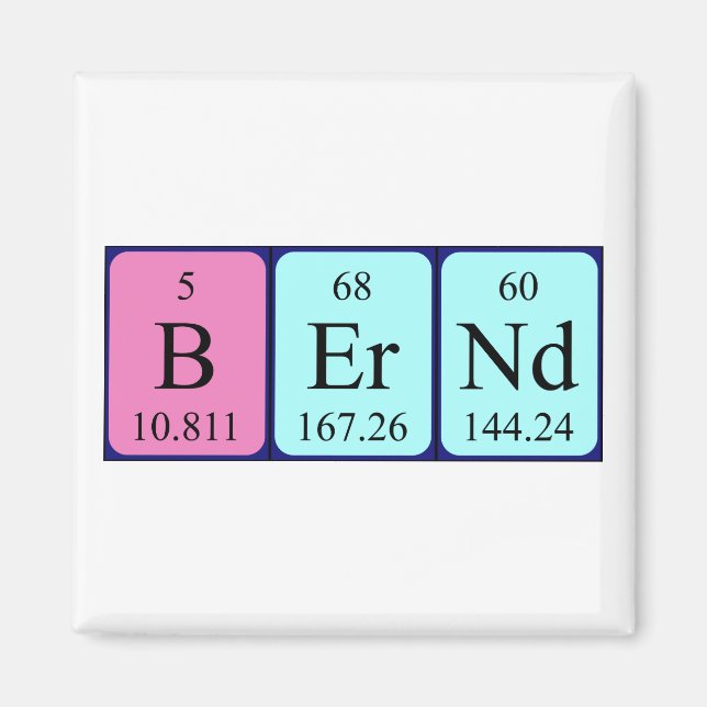 Bernd periodic table name magnet (Front)