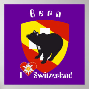 Berne, Berne, Berna, Bear, Switzerland, Suisse, Po Poster