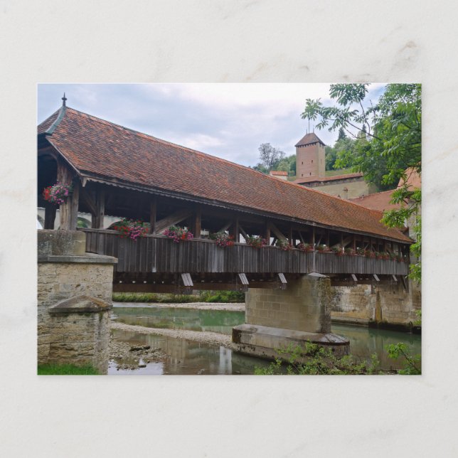 Berne Bridge, Fribourg, Switzerland Postcard (Front)
