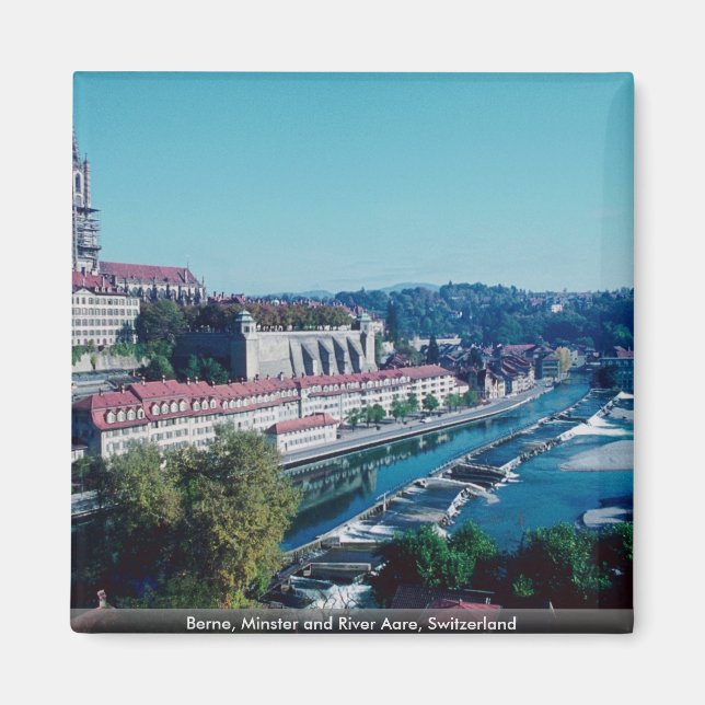 Berne, Minster and River Aare, Switzerland Magnet (Front)