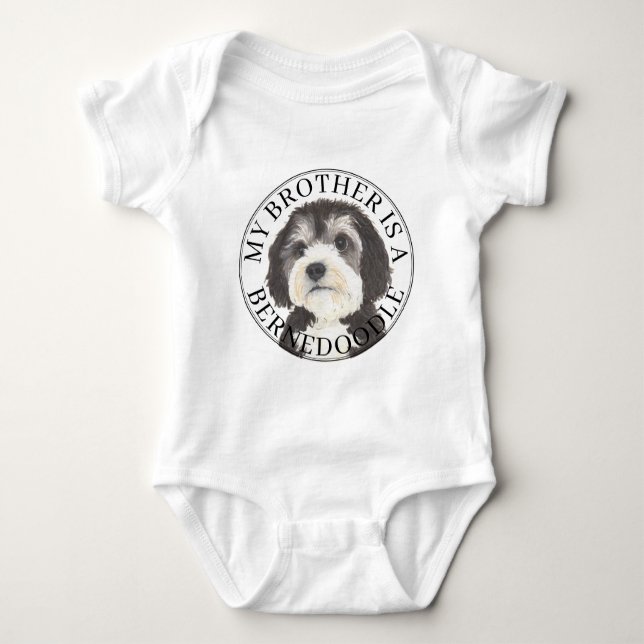 Bernedoodle Big Brother Baby Bodysuit (Front)