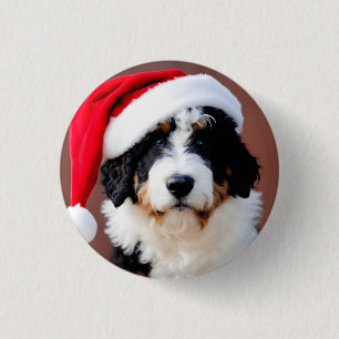 Bernedoodle Christmas 3 Cm Round Badge
