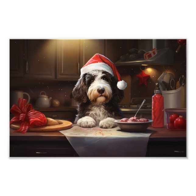 Bernedoodle Christmas Cookies Festive Holiday Photo Print (Front)