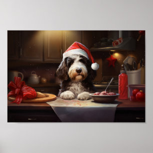 Bernedoodle Christmas Cookies Festive Holiday Poster