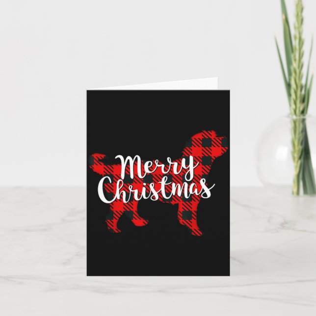 Bernedoodle Christmas Dog Mom Dad Pet Plaid Gift F Card (Front)