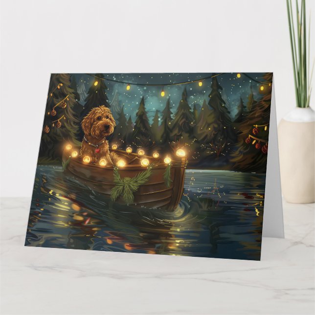 Bernedoodle Christmas Festive Voyage Card (Front)