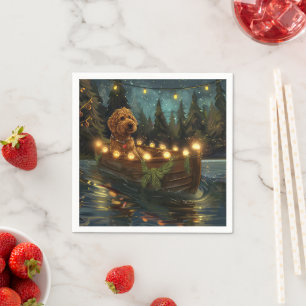Bernedoodle Christmas Festive Voyage Napkin