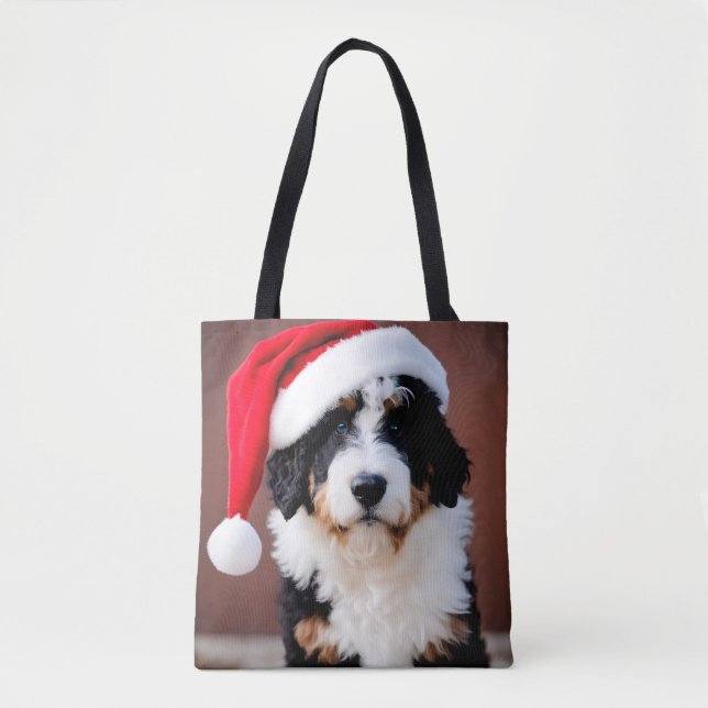 Bernedoodle Christmas Tote Bag (Front)