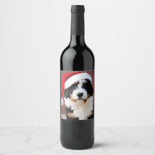 Bernedoodle Christmas Wine Label