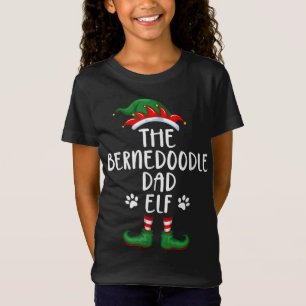 Bernedoodle Dad Dog Elf Christmas Funny Matching X T-Shirt