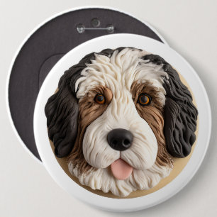 Bernedoodle Dog 3D Inspired 6 Cm Round Badge