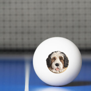 Bernedoodle Dog 3D Inspired Ping Pong Ball