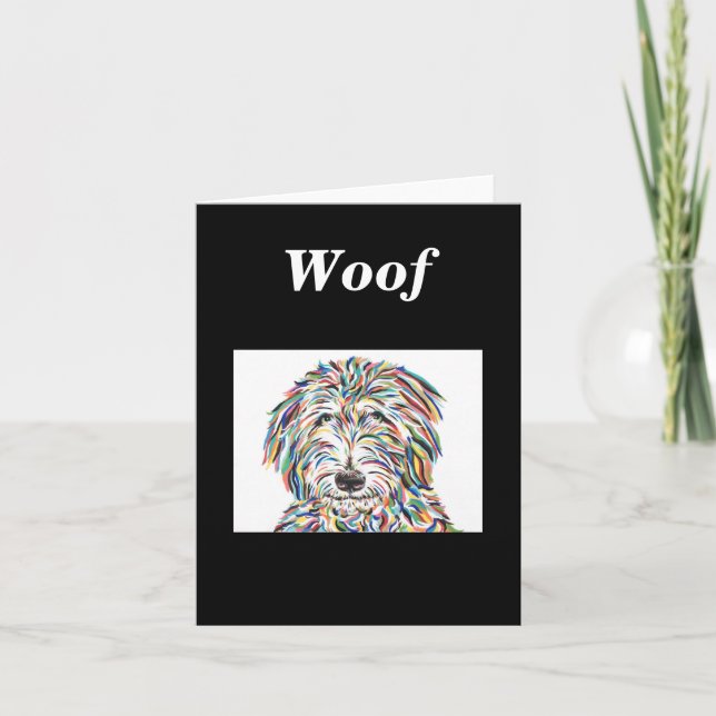 Bernedoodle Dog Blank Note Card (Front)