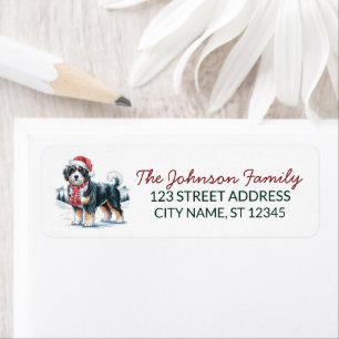 Bernedoodle Dog Christmas Return Address