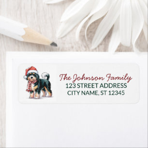 Bernedoodle Dog Christmas Return Address          