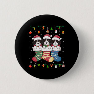 Bernedoodle Dog In Christmas Men Women Kids Xmas P 6 Cm Round Badge