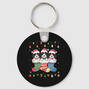 Bernedoodle Dog In Christmas Men Women Kids Xmas P Key Ring