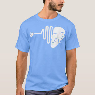 Bernedoodle Dog Paw Heartbeat Pet Owner Veterinari T-Shirt