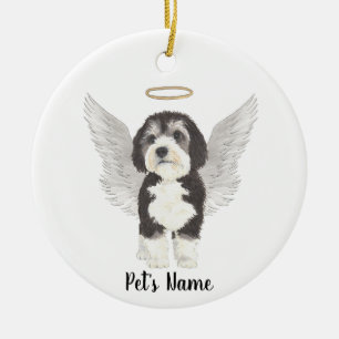 Bernedoodle Dog Sympathy Memorial Ceramic Tree Decoration