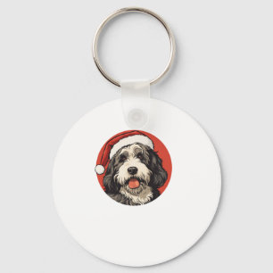 Bernedoodle Dog Xmas Doodle Dood Cute Christmas Be Key Ring