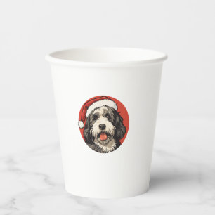 Bernedoodle Dog Xmas Doodle Dood Cute Christmas Be Paper Cups