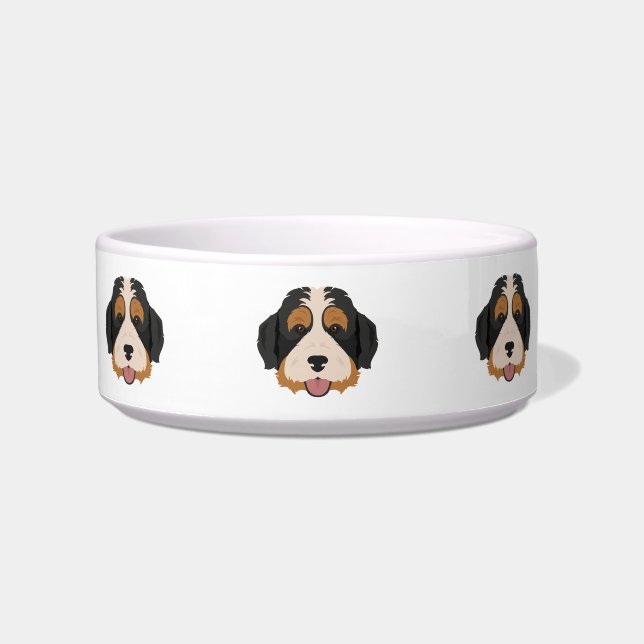 Bernedoodle feeding bowl. Bernese Mountain Poodle Bowl (Front)