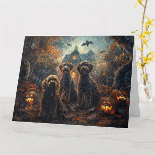 Bernedoodle Halloween Night Doggy Delight Card