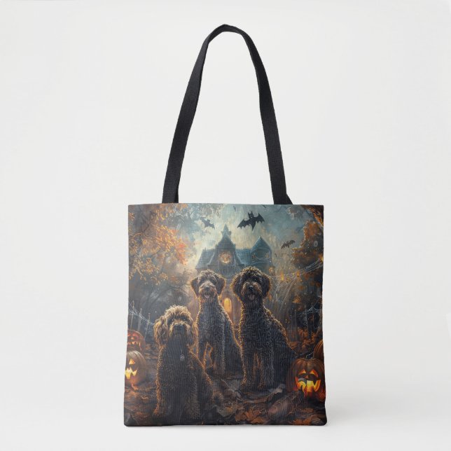 Bernedoodle Halloween Night Doggy Delight  Tote Bag (Front)