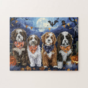 Bernedoodle Halloween Spooky Jigsaw Puzzle