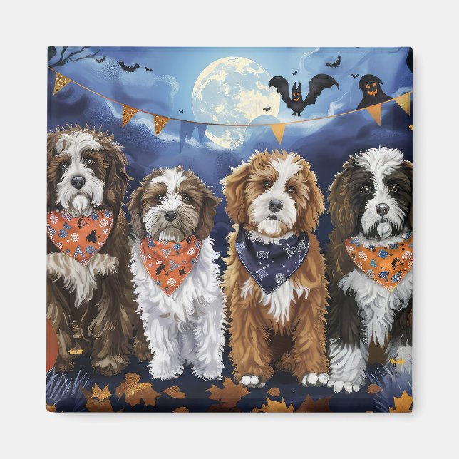 Bernedoodle Halloween Spooky Magnet (Front)
