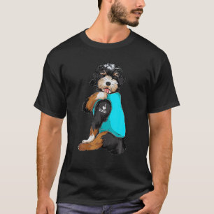 Bernedoodle I Love Dad Tattoo Apparel, Dog Dad Gif T-Shirt