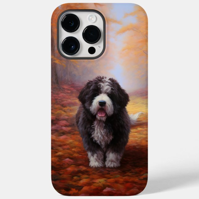 Bernedoodle in Autumn Leaves Fall Inspire  Case-Mate iPhone Case (Back)