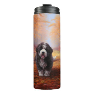Bernedoodle in Autumn Leaves Fall Inspire  Thermal Tumbler