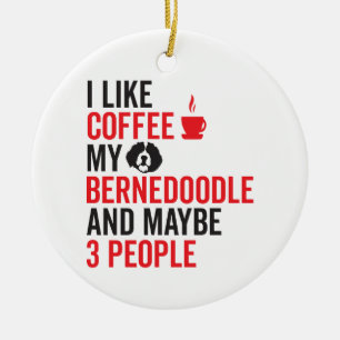 Bernedoodle Owner Doodle Dog Lover Coffee Funny Ceramic Tree Decoration