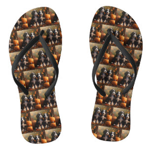 Bernedoodle Puppy Autumn Delight Pumpkin Jandals