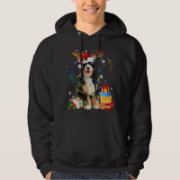 Bernedoodle Reindeer Christmas Lights Funny Dog Xm