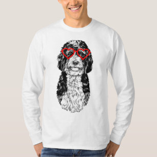 Bernedoodle Valentines Day Doodle Dog mum Dog Love T-Shirt