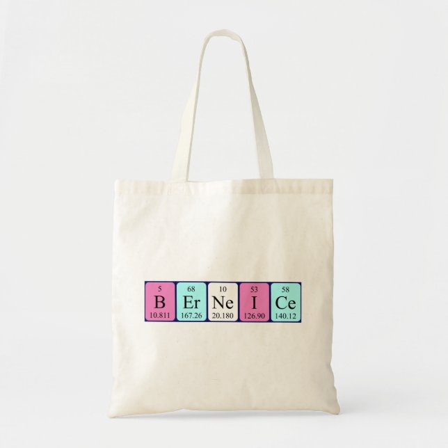 Berneice periodic table name tote bag (Front)
