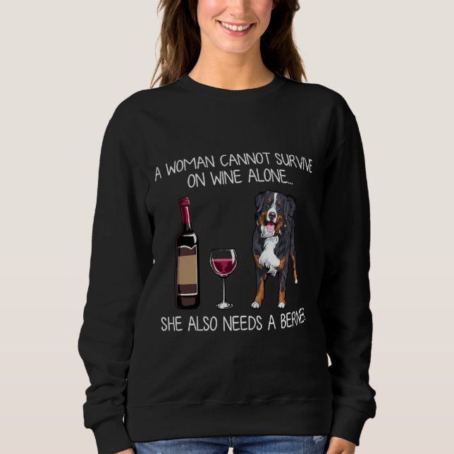 Berner And Wine Dog Fitted Sweatshirt (Front)