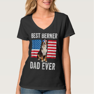 Berner Dad American Flag Dog  Owner Bernese Mounta T-Shirt