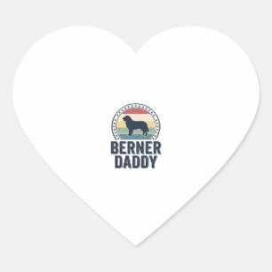 Berner Daddy Vintage Dog Dad Vector Shirt Design_1 Heart Sticker