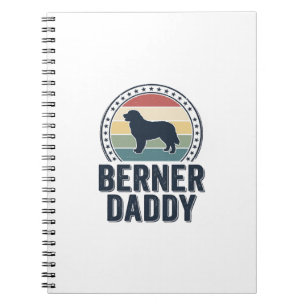 Berner Daddy Vintage Dog Dad Vector Shirt Design_1 Notebook
