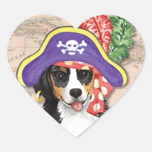 Berner Pirate Heart Sticker