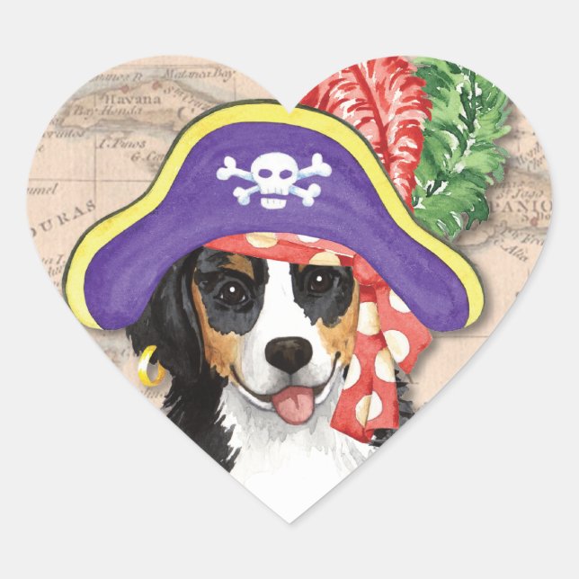 Berner Pirate Heart Sticker (Front)